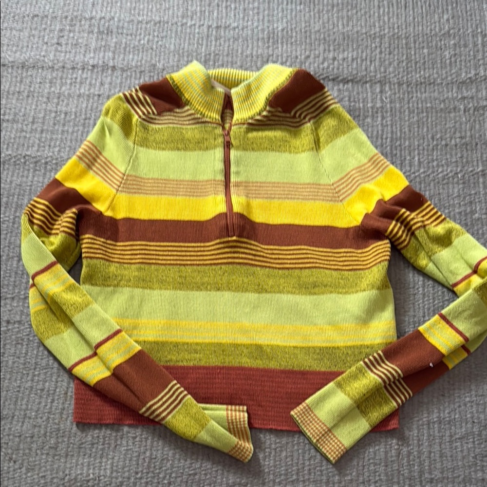 Free People Striped Color Block Sweater